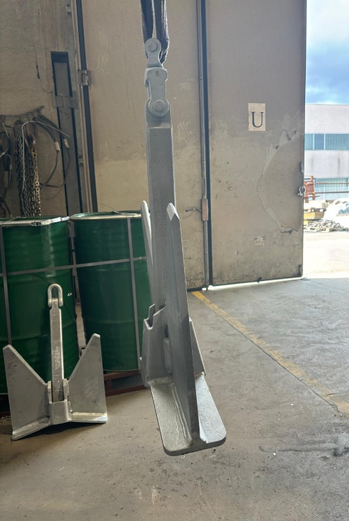 Comparison of balanced and unbalanced anchors showing fluke and shank alignment differences for yachts and ships.
