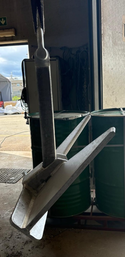 Comparison of balanced and unbalanced anchors showing fluke and shank alignment differences for yachts and ships.